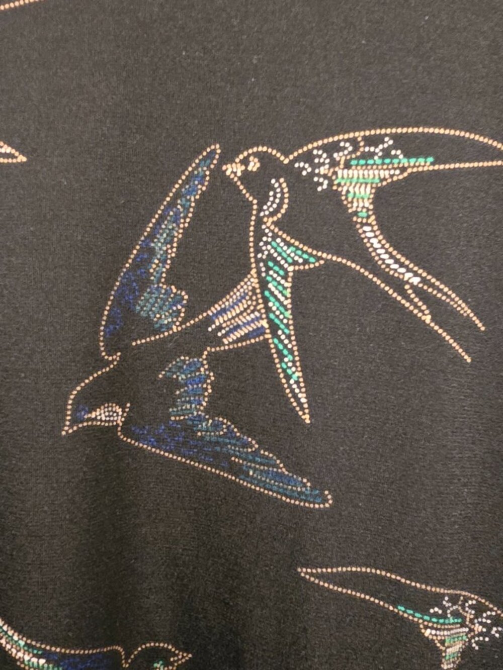 Torrid Swallow Print Studio Knit Faux Wrap Dress Chiffon Sleeve - Plus - Picture 10 of 11